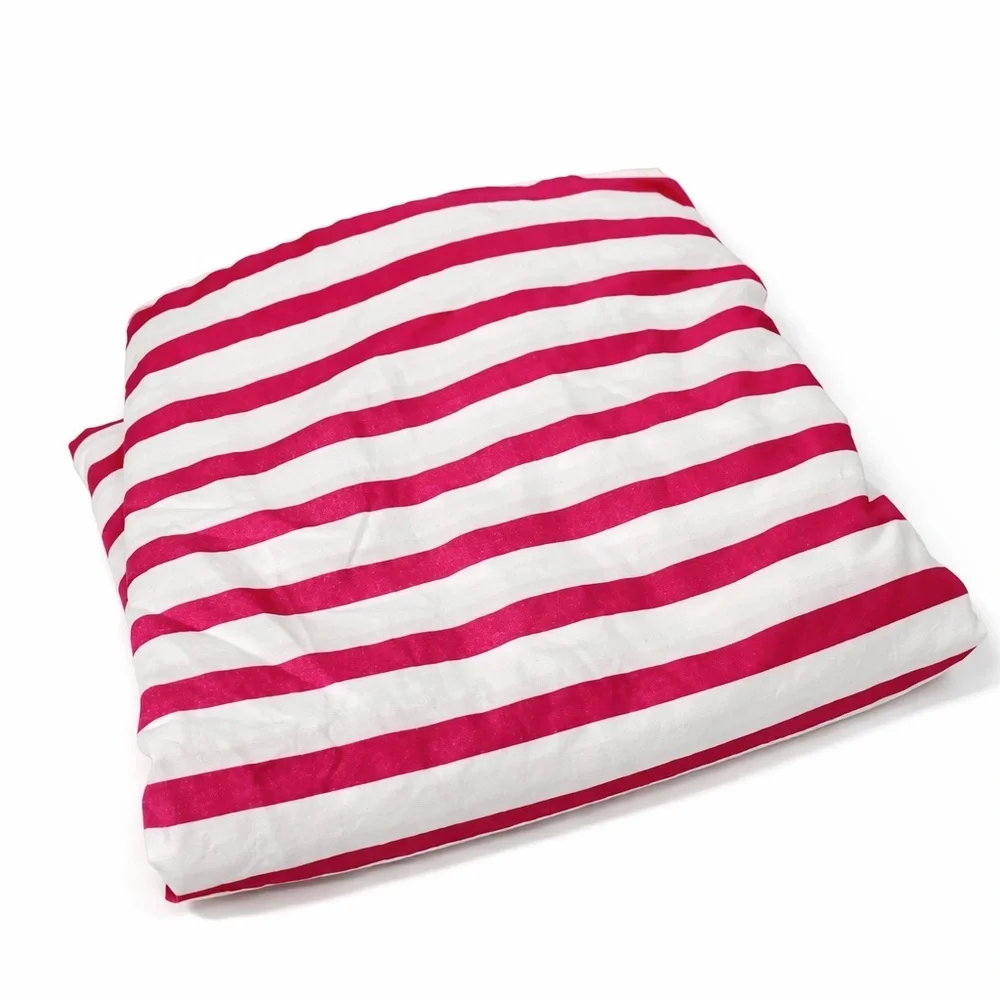 Pottery Barn Kids TWIN Duvet Cover pink 0448 white stripe 100% cotton button